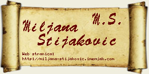 Miljana Stijaković vizit kartica